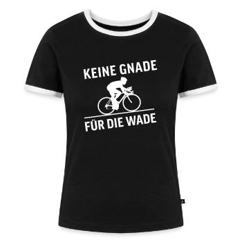 keine gnade für die wade rennrad radfahrer - Frauen Kontrast-T-Shirt - Schwarz/Weiß - Vorne - Selfina (174cm)
