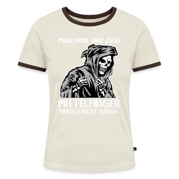Stinkefinger Misanthrop Mittelfinger - Frauen Kontrast-T-Shirt - Blau/Weiß - Vorne