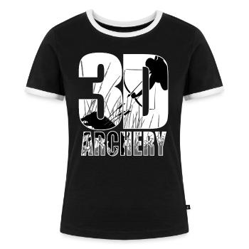 3D Archery Archery Archery Archery - Women's Ringer T-Shirt - black/white - Front - Selfina (174cm)