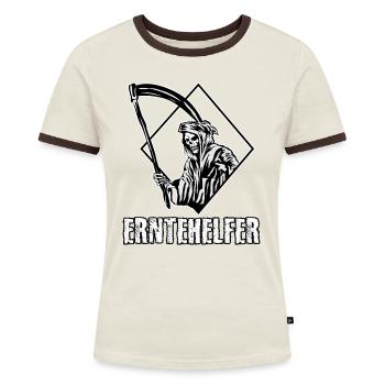 Sensenmann Erntehelfer Grim Reaper - Frauen Kontrast-T-Shirt - Blau/Weiß - Vorne
