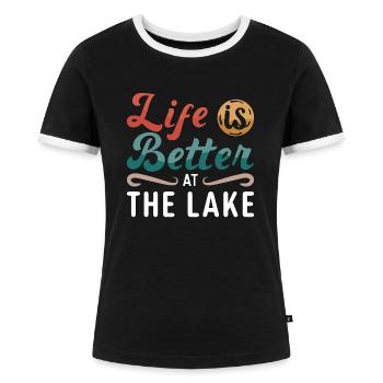 Wakeboard Wakeboarder Wakeboard Wake Cadeau - T-shirt contrasté Femme - noir/blanc - Devant - Selfina (174cm)