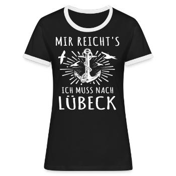Lübeck - Frauen Kontrast-T-Shirt - Schwarz/Weiß - Vorne - Selfina (174cm)