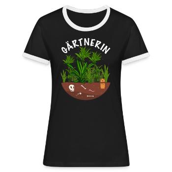 Gärtnerin Pflanzen - Frauen Kontrast-T-Shirt - Schwarz/Weiß - Vorne - Selfina (174cm)