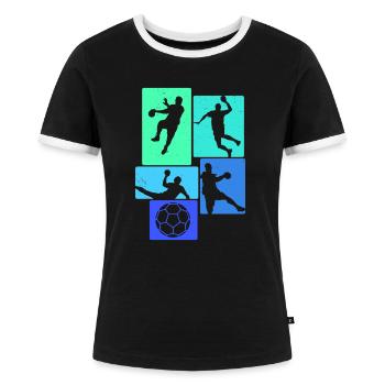Handball Joueurs de handball - T-shirt contrasté Femme - noir/blanc - Devant - Selfina (174cm)