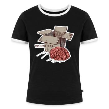 Denken Sie außerhalb der Box Farbe - Frauen Kontrast-T-Shirt - Schwarz/Weiß - Vorne - Selfina (174cm)