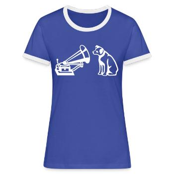 His Master's Voice Blanc - T-shirt contrasté Femme - bleu/blanc - Devant