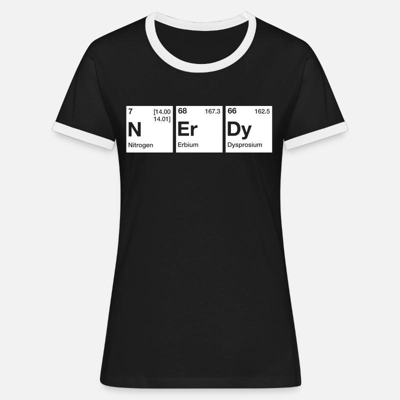 Nerdy Periodic Table Word - Women's Ringer T-Shirt - black/white