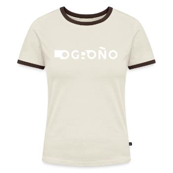 LOGROÑO – La Rioja – Spanien - Frauen Kontrast-T-Shirt - Blau/Weiß - Vorne