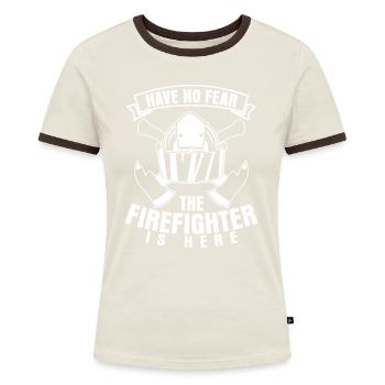 Jeunes Pompiers Casque Pompiers Pompiers - T-shirt contrasté Femme - bleu/blanc - Devant