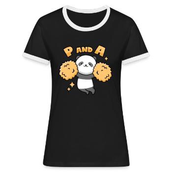 Pom-pom girls Panda - T-shirt contrasté Femme - noir/blanc - Devant - Selfina (174cm)