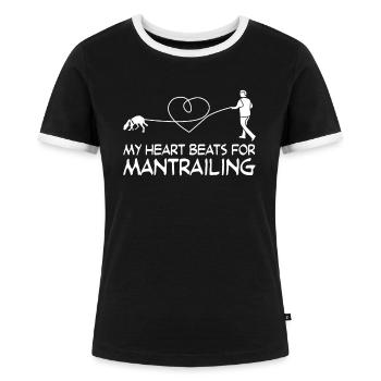 Mantrailer Hund Hunde Mantrailing - Frauen Kontrast-T-Shirt - Schwarz/Weiß - Vorne - Selfina (174cm)