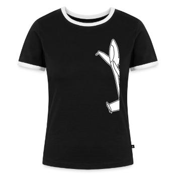 Glider Glider Pilot - Women's Ringer T-Shirt - black/white - Front - Selfina (174cm)