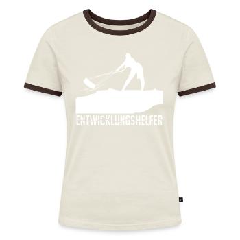 Kitesurfen verhedderte Leinen - Frauen Kontrast-T-Shirt - Blau/Weiß - Vorne