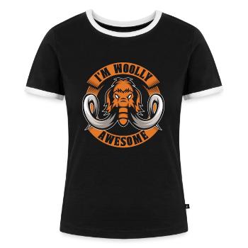 Mammouth laineux Je suis des animaux à tronc laineux géniaux - T-shirt contrasté Femme - noir/blanc - Devant - Selfina (174cm)
