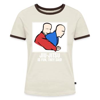 BJJ Brazilian Ju-Jitsu Jiu-Jitsu - Women's Ringer T-Shirt - blue/white - Front