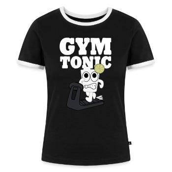 Gym Motivation Treadmill Workout - Frauen Kontrast-T-Shirt - Schwarz/Weiß - Vorne - Selfina (174cm)