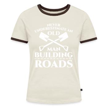 Highway Worker Road Keeper Roadbuilder - Frauen Kontrast-T-Shirt - Blau/Weiß - Vorne