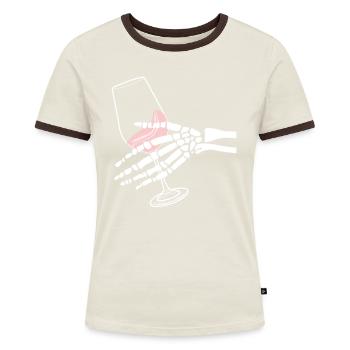 Verres à vin rouge Vino Rosé - T-shirt contrasté Femme - bleu/blanc - Devant
