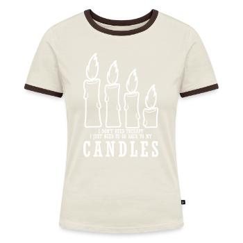 Bougies bougies - T-shirt contrasté Femme - bleu/blanc - Devant