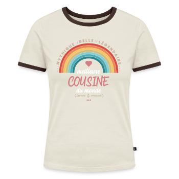 Meilleure cousine du monde - T-shirt contrasté Femme - bleu/blanc - Devant