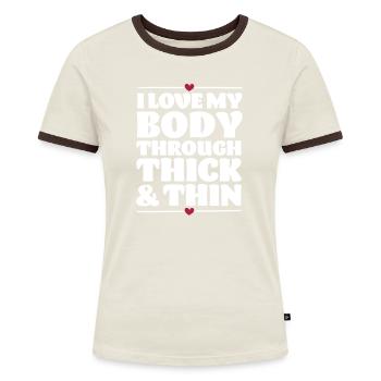 Love your body - Women's Ringer T-Shirt - blue/white - Front