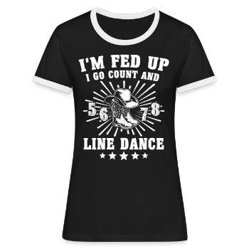 Line Dancing Line Dance - Women's Ringer T-Shirt - black/white - Front - Selfina (174cm)