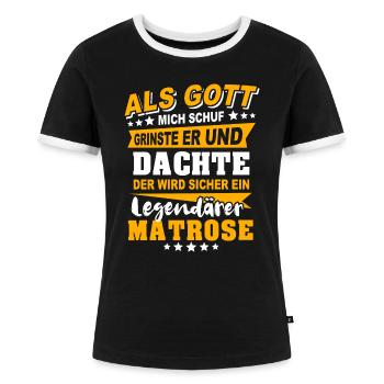 Matrose Sprüche - Frauen Kontrast-T-Shirt - Schwarz/Weiß - Vorne - Selfina (174cm)