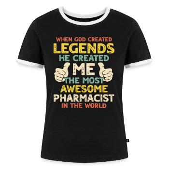 Pharmacien - T-shirt contrasté Femme - noir/blanc - Devant - Selfina (174cm)