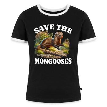 Sauver le suricate - T-shirt contrasté Femme - noir/blanc - Devant - Selfina (174cm)