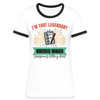 Legendärer Lagerleiter - Frauen Kontrast-T-Shirt - Blau/Weiß - Vorne