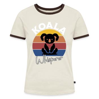 Koala Flüsterer - Frauen Kontrast-T-Shirt - Blau/Weiß - Vorne