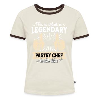 Legendary Pastry Chef - Women's Ringer T-Shirt - blue/white - Front