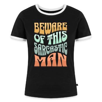 Sarcastique Sarcastique - T-shirt contrasté Femme - noir/blanc - Devant - Selfina (174cm)