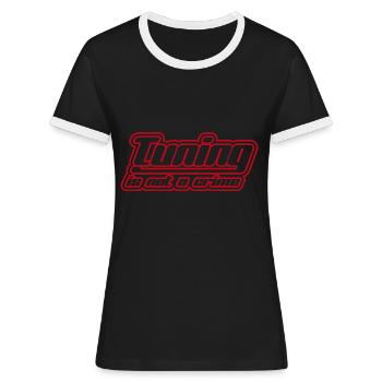 Cartuning Scooter Tuning - Frauen Kontrast-T-Shirt - Schwarz/Weiß - Vorne - Selfina (174cm)