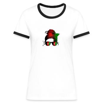 Afghanistan - T-shirt contrasté Femme - bleu/blanc - Devant