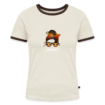 Uganda - Women's Ringer T-Shirt - blue/white - Front