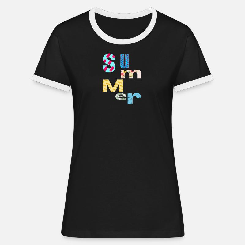 Summer / Sommer - Women's Ringer T-Shirt - black/white