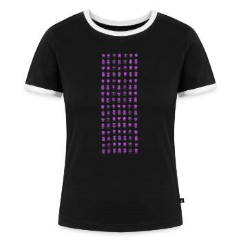 Robot Pattern Robot Pattern - Women's Ringer T-Shirt - black/white - Front - Selfina (174cm)