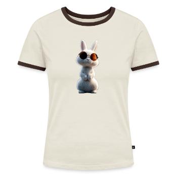 Mountain Rabbit Arctic Hare Albino Rabbit White Rabbit - Women's Ringer T-Shirt - blue/white - Front