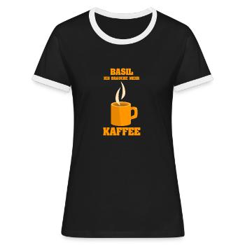 Kaffetasse Basil - Frauen Kontrast-T-Shirt - Schwarz/Weiß - Vorne - Selfina (174cm)