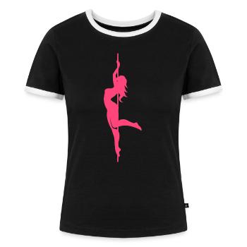 Pole Dance Pole Dance für Frauen - Frauen Kontrast-T-Shirt - Schwarz/Weiß - Vorne - Selfina (174cm)