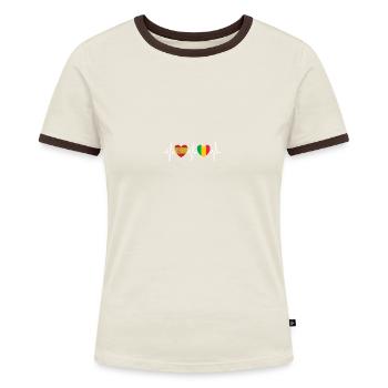 Espagne et Mali Drapeau malien Drapeaux - T-shirt contrasté Femme - bleu/blanc - Devant