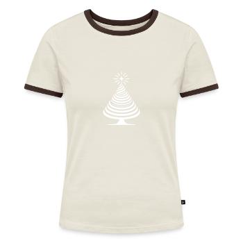 Décoration de sapin de Noël en spirale avec style - T-shirt contrasté Femme - bleu/blanc - Devant
