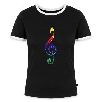 1990 - T-shirt contrasté Femme - noir/blanc - Devant - Selfina (174cm)