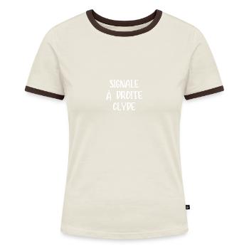 signale à droite clyde - T-shirt contrasté Femme - bleu/blanc - Devant