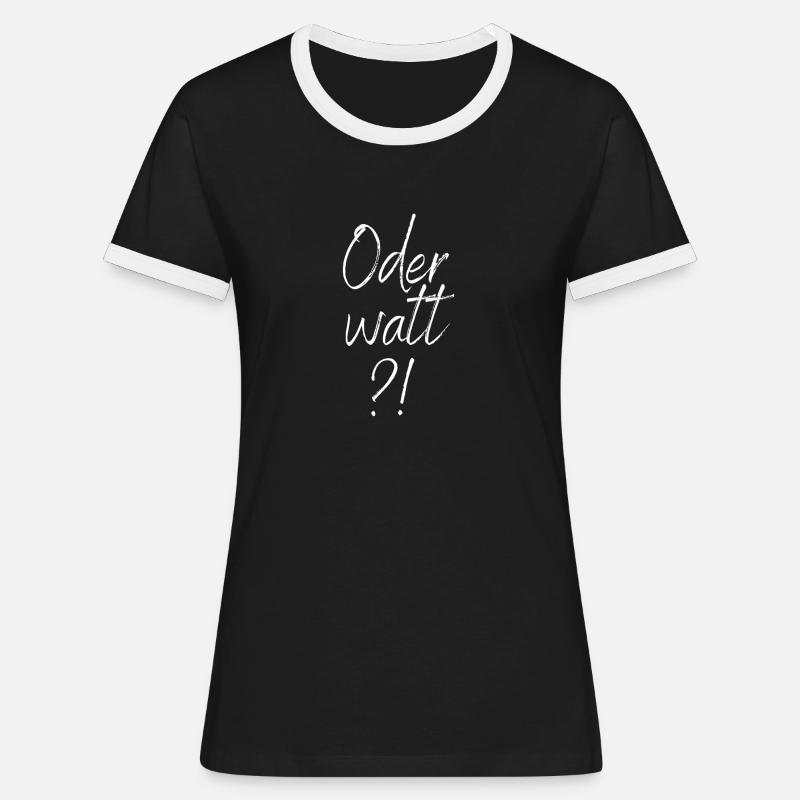 VfL Jesus - Oder watt?! - Women's Ringer T-Shirt - black/white