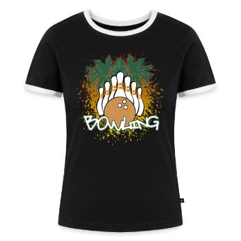 Bowling - bowling - T-shirt contrasté Femme - noir/blanc - Devant - Selfina (174cm)
