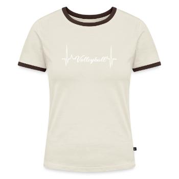 Volleyball heartbeat - Women's Ringer T-Shirt - blue/white - Front