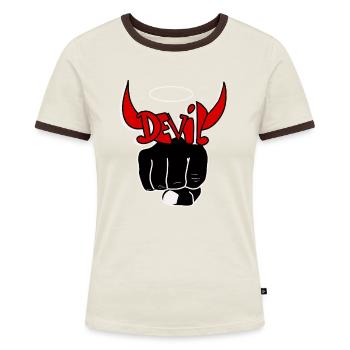Devil - Women's Ringer T-Shirt - blue/white - Front