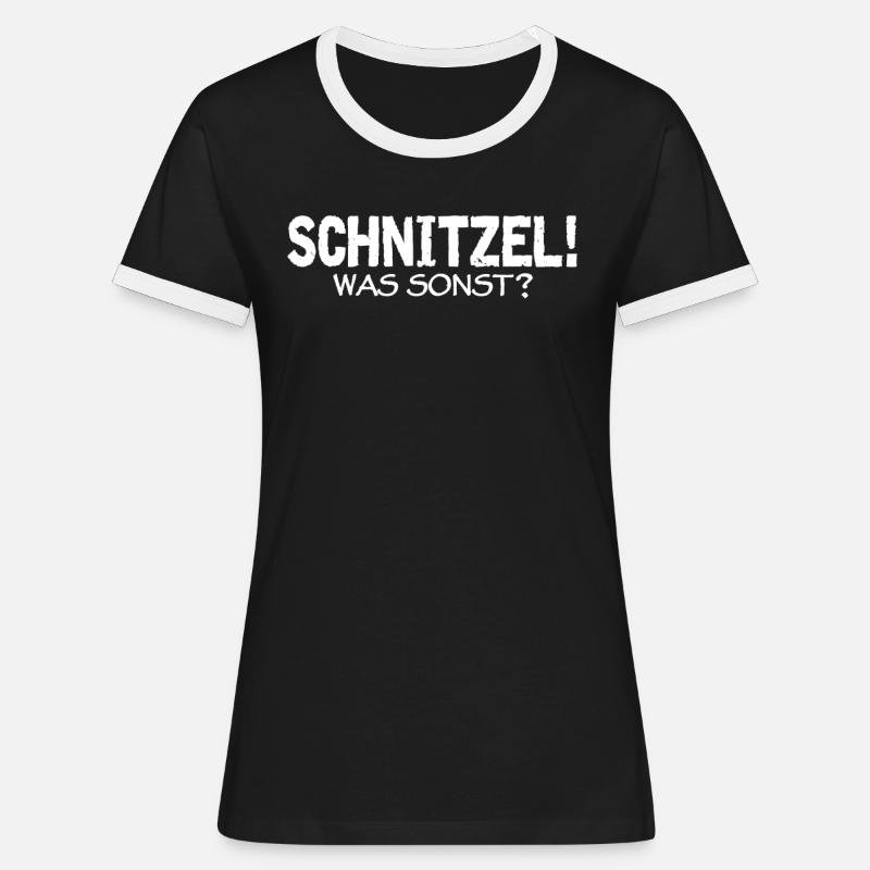 Schnitzel! What else? - Women's Ringer T-Shirt - black/white